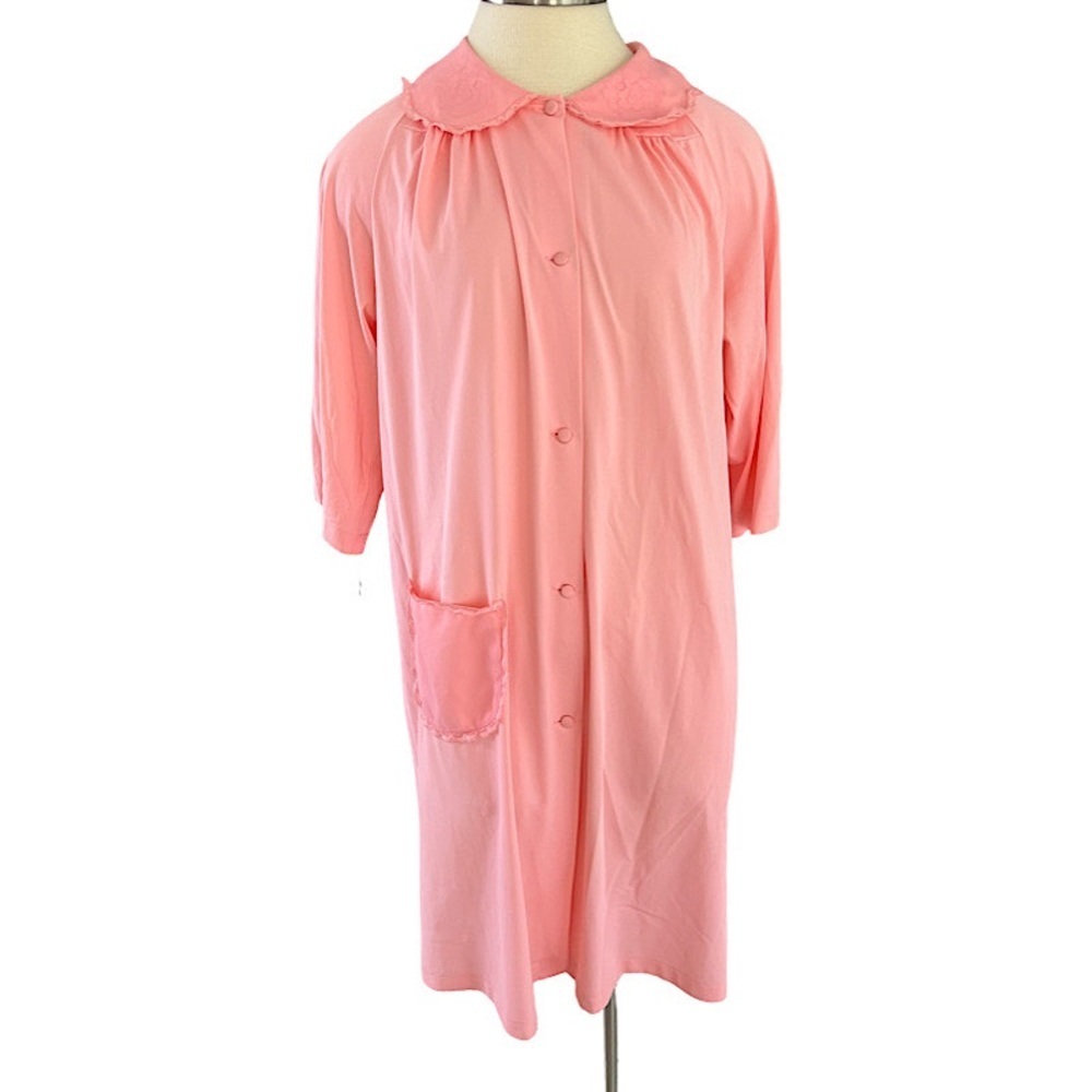Vintage 60s 70s Shadowline Light Pink Gown Ruffles & Pockets